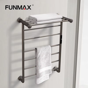 Sèche-serviettes électrique mural en acier inoxydable avec 4 barres, radiateur, sécheuse et chauffe-serviettes pour usage domestique - Product Image 2