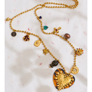 Jinyou 1928 Nieuwe Trend Rvs Lange Ketting Ketting Kubieke Zirkonia Plastic Vis Parel Kruis Vormige Hart Hanger - Product Image 4