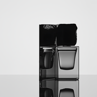 Flacon de parfum carré en verre transparent vide personnalisé en gros 50 ml avec bouchon en pierre de jade de haute qualité pour sérum de soin et diffuseur à bâtonnets