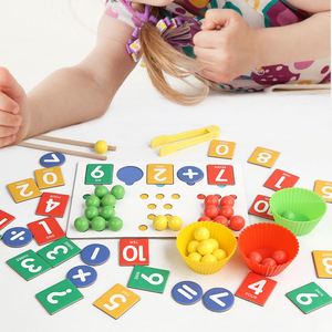Montessori Wooden Cardboard <b>Clip</b> Beads Color Sorting Game Colorful Number Cognitive Development Math Toy Kindergarten - Product Image 3
