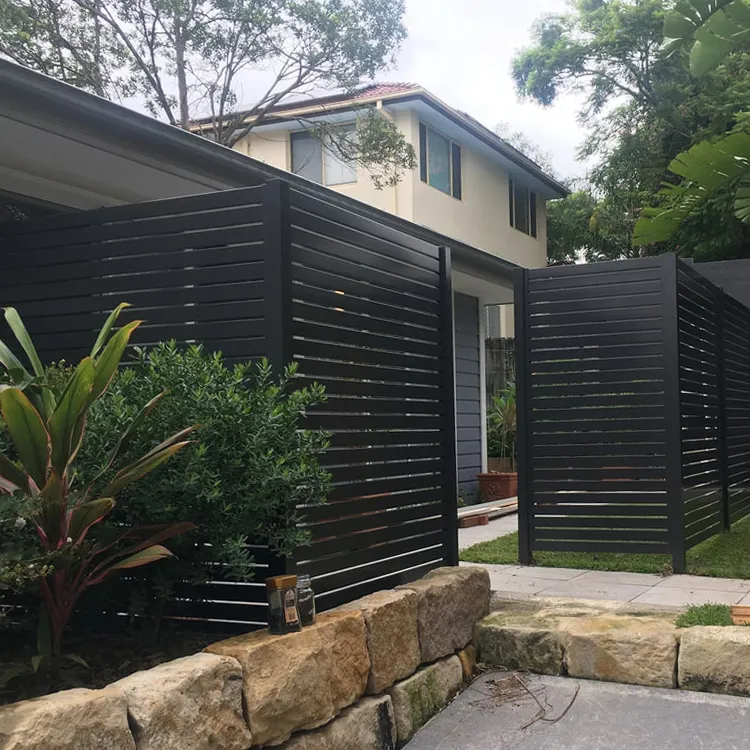 High Quality Aluminum Privacy Fence Screen Horizontal Metal Garden Powder Coated Diy Slat Garden Fence