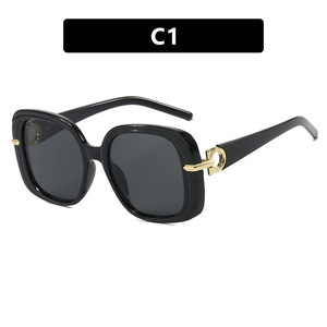 Lunettes <span class=keywords><strong>de</strong></span> <span class=keywords><strong>soleil</strong></span> métalliques pour femmes, monture intégrale, grand format, UV400, verres gris, design confortable pour une protection solaire élevée - Product Image 6