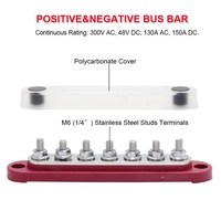 Barres de bus 300 Amp Terminal Bloc de distribution d'énergie Ligne Électrique 12V Bus Bar 7 X M6 Post pour Voiture Marine Bateau