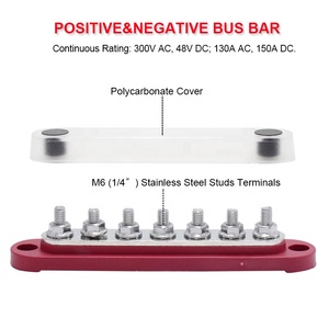 Barras colectoras Terminal de 300 amperios Línea de bloque de distribución de energía Barra colectora eléctrica de 12V 7 X Poste M6 para coche Barco marino - Product Image 3