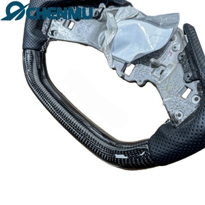 Sortie d'usine adaptée pour Chevrolet XL <span class=keywords><strong>Corvette</strong></span> <span class=keywords><strong>C5</strong></span> C6 C7 C8 Camaro 5th 6th 7th volant en Fiber de carbone en cuir perforé - Product Image 6