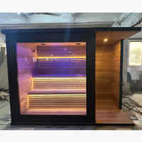 Sauna extérieur avec salle de douche en cèdre pour 2 à 4 personnes, combinaison humide/sèche, directement de l'usine, certifié CE