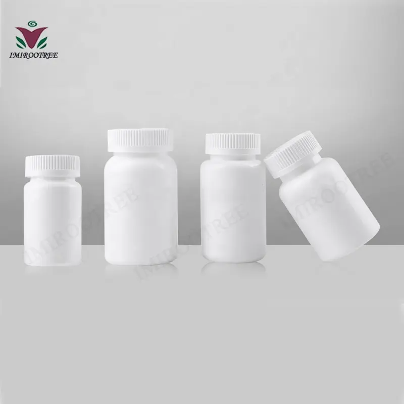 100ml -200ml White HDPE Wide Mouth Pharmaceutical Round Bottles with White Induction Lined Child Resistant Caps