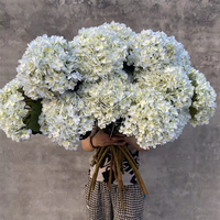 Prix d'usine, hydrangea géant à tige unique, 30 cm de diamètre, fleurs artificielles en soie de couleur dégradée pour la décoration de la maison et des hôtels