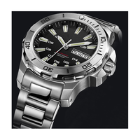 Montres mécaniques de plongée haut de gamme en acier, lumineuses, de conception et fabrication usine, simili calendrier, pour marque privée