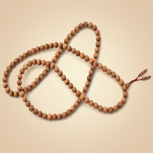 Riddhi Siddhi Sandal-Wood <b>Rosary</b>/Mala Beads Natural Dark Golden Brown Loose Sweet Woody Fragrance Eco-Friendly 50+ Years Old - Product Image 1