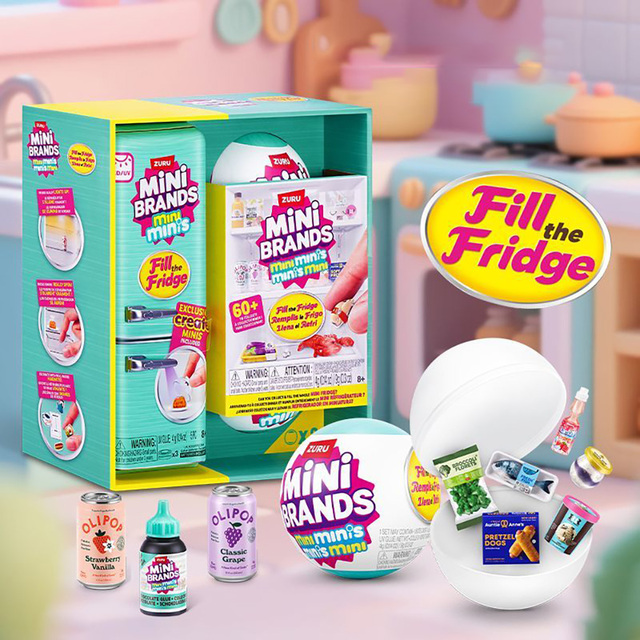 Original ZURU Surprise Fan Fridge Mini Refrigerator Set Mini Brands Ball Series Blind Box Mystery Box Play Decor Kid Toys Gifts