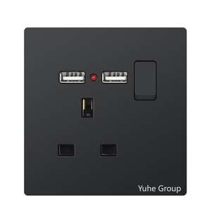 Enchufes e Interruptores Británicos, Panel Táctil Eléctrico de Pared de 10A, IP27, Material de PC, Diseño Moderno - Product Image 2