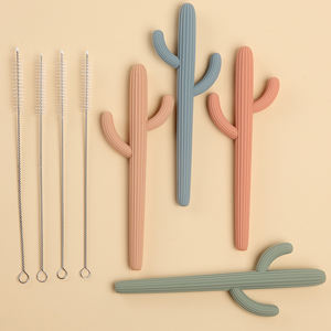 Nouveaux molaires de jouets pour bébés en silicone non toxique sans BPA en forme de <span class=keywords><strong>cactus</strong></span> avec brosse - Product Image 2