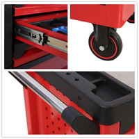 Chariot d'atelier professionnel en acier pour garage, chariot de rangement pour outils, armoire de réparation automobile, ensemble de chariots de garage avec kit d'outils