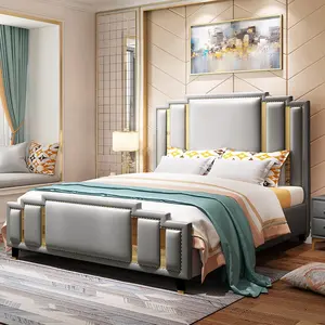 Новый дизайн Модная прочная легкая кровать роскошная современная мягкая кровать высшего качества мебель для спальни