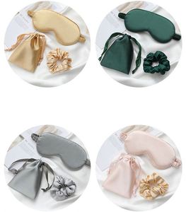 <b>Mask</b> Satin <b>Eye</b> Cover With Silk Storage Pouches Bag Scrunchy Soft for Wedding Airplane Travel Promotion Gift - Product Image 3