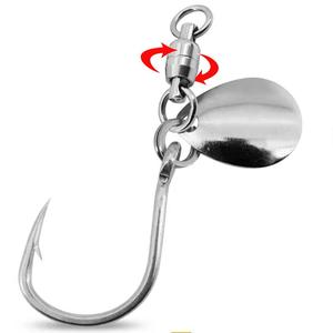 TAKEDO in acciaio inox Jig Hook doppio cuscinetto girevole 1/0 2/0 3/0 5/0 singolo ami da pesca con cucchiaio per spagnolo spigola - Product Image 3