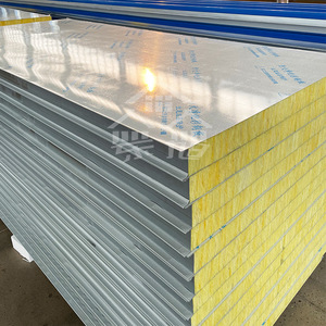 แผ่นผนังสำเร็จรูป Rock Wool ขนาด 1200 มม. เหล็กชุบสังกะสี ทนไฟ สำหรับผนังภายนอกอาคารอุตสาหกรรม - Product Image 1
