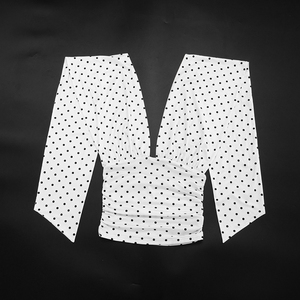 Viviblook J26TP254 Women Sexy Slim Fit Polka Dot Print Short Sleeved Deep V-Neck Backless Lace Up Casual Top - Product Image 6