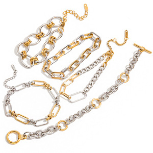 Pulsera Cubana de Acero Inoxidable con Bloques de Color, Diseño Geométrico, para Mujer, Regalo de Joyería - Product Image 1