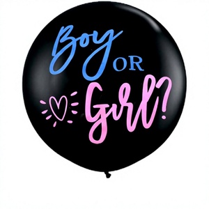 Globo Gigante de Látex Negro de 36'' con Confeti - Duradero y Ecológico para Navidad, Baby Shower, Halloween, Fiestas de Graduación - Product Image 2
