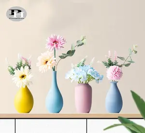 Vas Keramik Bunga Kecil Warna-warni Dekorasi Rumah Kustom