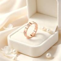 Bague en acier inoxydable 304 avec strass, gravée CNC, dorée, 4mm 5mm, en gros, en stock, bijoux de mode