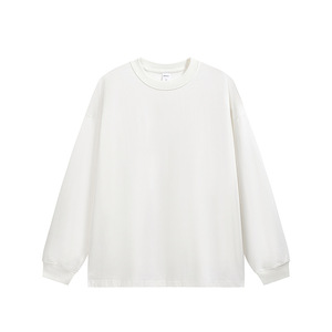 Jiezhan Mens mặc: 305gfog màu áo thun dài tay, 25 mùa thu phong cách Mỹ rắn tinh khiết bông lỏng vài lớp cơ sở - Product Image 6