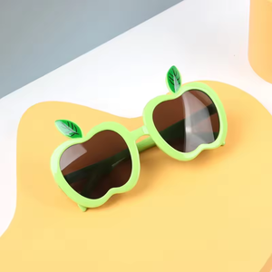 Cute Korean-Style Anti-UV Sunglasses for Kids Boys and Girls with Trendy Orange Gold White <b>Frames</b> for Beach Use - Product Image 4
