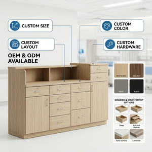 Gabinete de Almacenamiento Modular con Cerradura ModuStore Pro, con Cajones y Estantes Abiertos, Diseño Moderno para <span class=keywords><strong>Oficina</strong></span> en Casa - Product Image 5