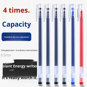 2025 trasparente penna Gel 0.5mm esame ago penna a sfera studente cancelleria blu rosso fatto di plastica all'ingrosso - Product Image 2