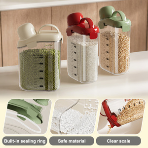 UFORU Recipiente Transparente de Plástico para Almacenamiento de Alimentos y <span class=keywords><strong>Cereales</strong></span> con Asa para Cocina, Contenedores Herméticos para Granos, Recipiente para Arroz - Product Image 3