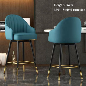 Chaises de bar haut de gamme avec dossier, tabourets de luxe élégants à hauteur réglable pour comptoir de bar, chaises de bar pivotantes élégantes - Product Image 2