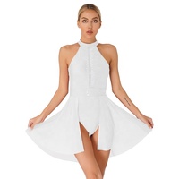 Robe de danse latine de salle de bal femmes strass justaucorps lyrique patinage artistique Performance porter Costume de danse