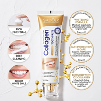 Dentifrice blanchissant au collagène biologique SADOER, soin des gencives et de l'émail, renforce l'émail des dents, vente chaude, directement du fabricant