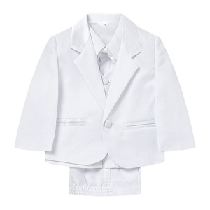 Ensemble de 5 pièces pour bébé, costume de cérémonie personnalisé en usine, veste, chemise, gilet, pantalon et nœud papillon, 3, 6, 9, <span class=keywords><strong>12</strong></span> <span class=keywords><strong>mois</strong></span>, tenue pour enfants pour photos d'anniversaire, fleurs - Product Image 3