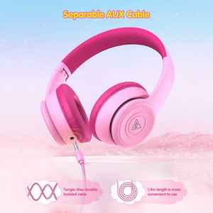 DOQAUS Bonitos <span class=keywords><strong>auriculares</strong></span> con cable para niños con micrófono <span class=keywords><strong>Auriculares</strong></span> plegables para uso en estudio <span class=keywords><strong>Auriculares</strong></span> de volumen limitado Regalos para niñas y niños - Product Image 3