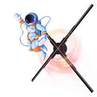 Projecteur LED 3D portable de 45 cm avec télécommande WiFi, affichage d'animations holographiques pour vitrines intérieures, OEM
