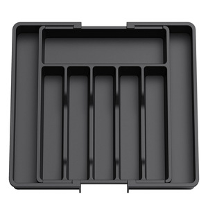 Organisateur de couverts réglable et extensible avec séparateurs, plateau de rangement pour cuillères, fourchettes et couteaux - Product Image 6