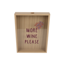 Boîte à vin rustique en bois avec motif de raisin, pour collectionneur de bouchons de bouteilles, à suspendre au mur, pour la décoration et le rangement