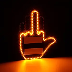 Universelles lustiges Auto-Mittelfinger-LED-Licht mit Fernbedienung,  Auto-Gadgets und Road Rage-Schild, lustiges Heckscheiben-Schild,  Autozubehör –