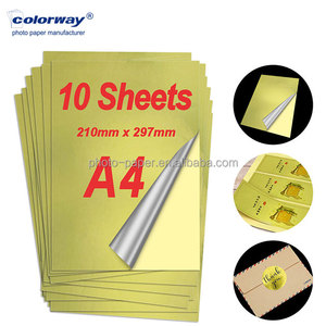 Papel adhesivo de vinilo de inyección de tinta recubierto Digital imprimible impermeable dorado A3 A3 + A4 vinilo imprimible de inyección de tinta personalizado tamaño A4 - Product Image 5