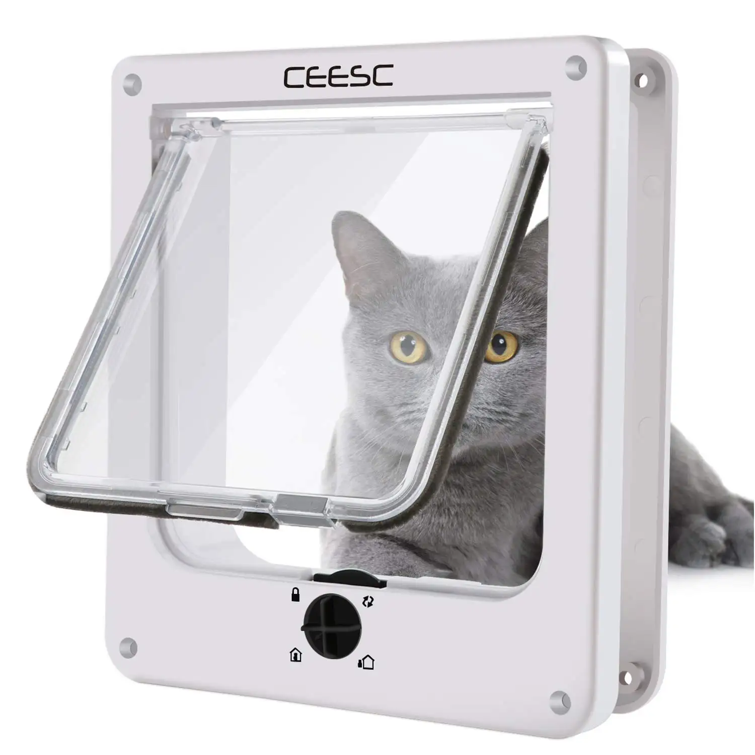 Pet Flap 4-Way Bloccaggio Magnetico Casa Del Gatto Del Cane Porta ABS Resistente Pet Cat Door per Cane e Gatto