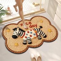 Tapis de sol antidérapant en caoutchouc fabriqué à la machine, en forme de dessin animé, absorbant, écologique, pour salle de bain, four
