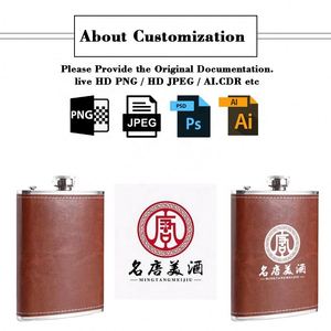 SiYJ729 Customizable Logo 6 7 8 oz Whisky Pocket Leather <b>Custom</b> Metal Stainless Steel Hip Flasks Gift Set with Funnel and <b>Cups</b> - Product Image 2