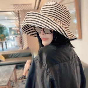 Striped Sun <b>Hat</b> For Women <b>Summer</b> Beach Bucket <b>Hat</b> UV Protection Foldable Fisherman <b>Hat</b> Breathable Adult Outdoor <b>Hat</b> - Product Image 3