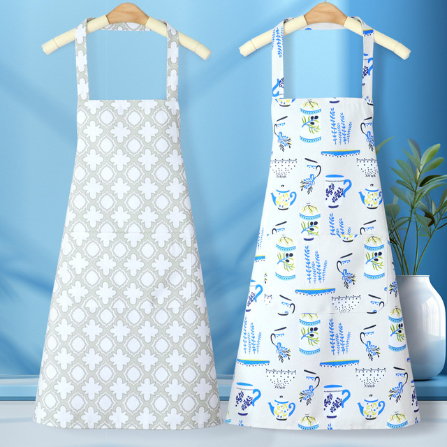 Custom Reusable Cotton Bib-style Sleeveless Chef Aprons with Pockets Available in Custom Fabrics and Sizes for Both Men Women