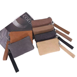 กระเป๋าผ้าใบแบบพกพาอเนกประสงค์สำหรับเดินทางกระเป๋าใส่เหรียญขนาดเล็กมีซิปกระเป๋าใส่กุญแจและบัตรกระเป๋าสตางค์ของขวัญขนาดกะทัดรัดพร้อมสายรัดข้อมือ - Product Image 1