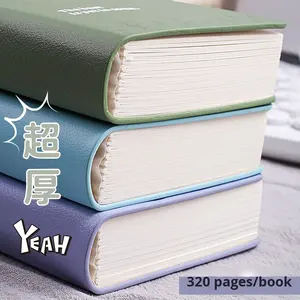 ए 7 आकार मोटे रंग ईंट पु नोटबुक 160 शीट पोर्टेबल जर्नल थर्मल बाइंडिंग चमड़ा कवर हार्डकवर मिनी जेब खाली - Product Image 3