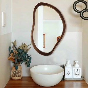 Chất lượng cao Thiết kế hiện đại gỗ khung phòng tắm gương Wall Mount trang trí nội thất nghệ thuật - Product Image 2